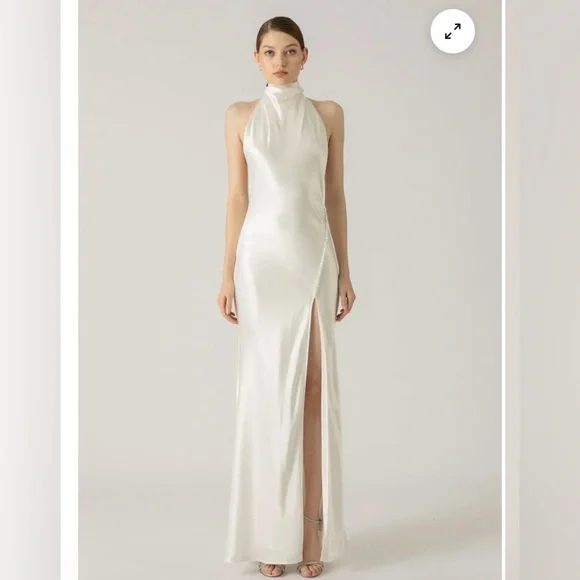 PENELOPE BACKLESS SATIN GOWN - Picture 1 of 6